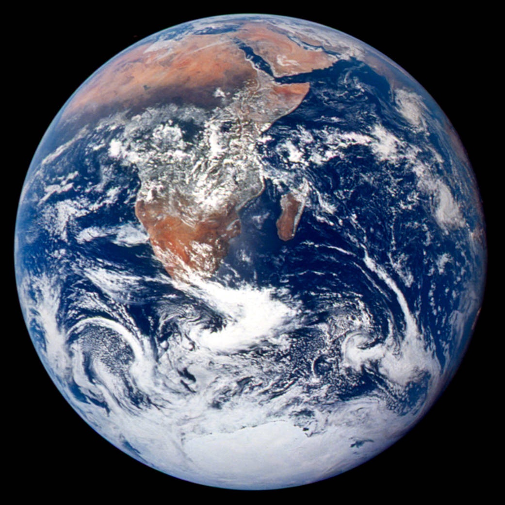 The Blue Marble: Earth photographed by the Apollo 17 crew in 1972