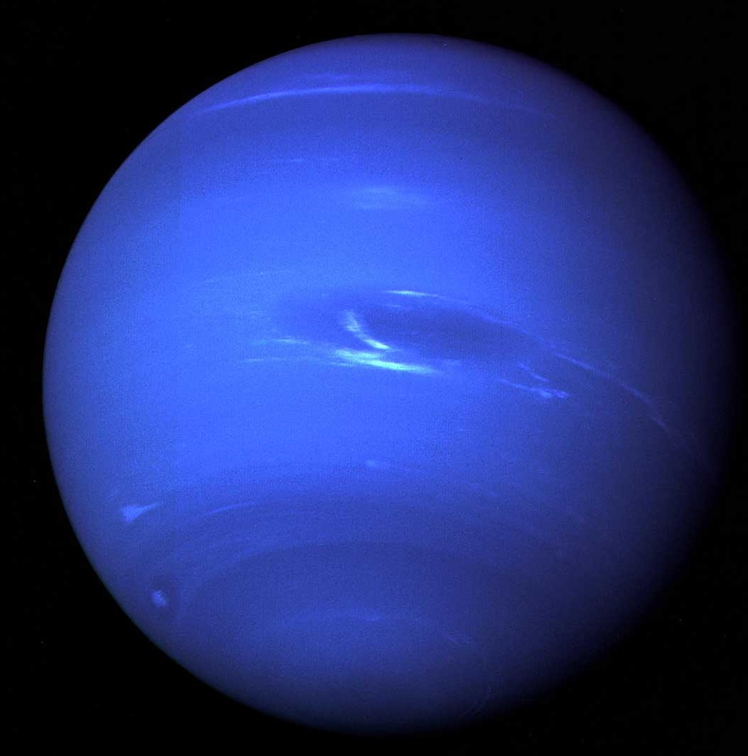 Neptune photographed from Voyager 2 data in 1989.